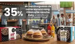 Coto Paty en hamburguesas de carne vacuna cong. clásica/de cancha oferta