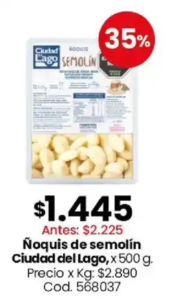 Coto Ciudad del lago ñoquis de semolín oferta