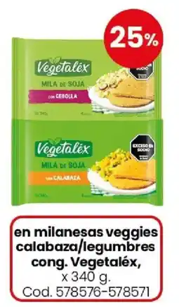 Coto Vegetaléx en milanesas veggies calabaza/legumbres cong. oferta