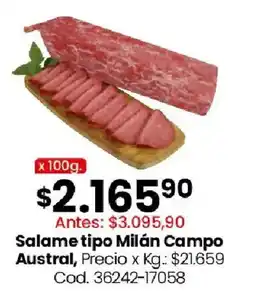 Coto Campo austral salame tipo milán oferta