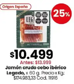Coto Legado jamón crudo cebo ibérico oferta