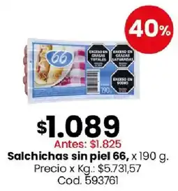 Coto 66 salchichas sin piel oferta