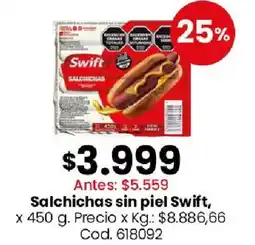 Coto Swift salchichas sin piel oferta