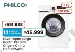 Coto Philco lavarropas carga frontal oferta