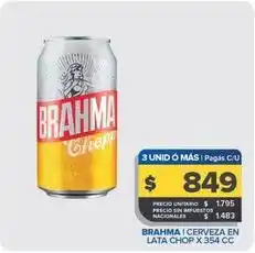 Carrefour Maxi Brahma - cerveza en lata chop oferta