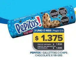 Carrefour Maxi Pepitos - galletitas c/ chips chocolate oferta