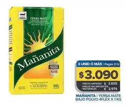 Carrefour Maxi Mañanita - yerba mate bajo polvo oferta