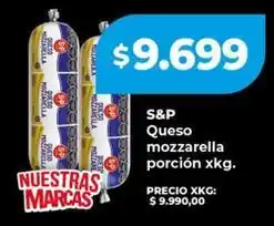 Supermayorista Vital S&p - queso mozzarella porción oferta