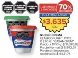 Carrefour Market Casancrem - queso crema clásico/ light pote oferta