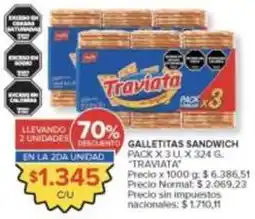 Carrefour Market Traviata - galletitas sandwich oferta