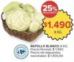 Carrefour Market Carrefour - repollo blanco oferta