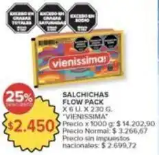 Carrefour Market Vienissima - salchichas flow pack oferta