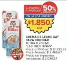 Carrefour Market Las tres niñas - crema de leche uat para cocinar oferta