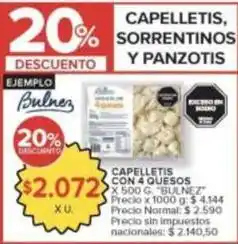 Carrefour Market X$ - capellettis, sorrentinos y panzotis oferta