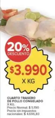 Carrefour Market X$ - cuarto trasero de pollo congelado oferta
