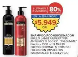 Carrefour Market X$ - shampoo/acondicionador brillo lamelar/keratina antifrizz oferta