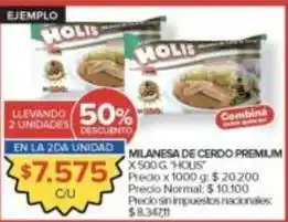 Carrefour Market Holis premium milanesa de cerdo premium oferta