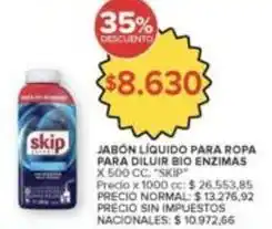 Carrefour Market Skip - jabón líquido para ropa para diluir bio enzimas oferta