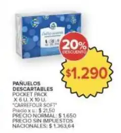 Carrefour Market Carrefour - pañuelos descartables pocket pack oferta