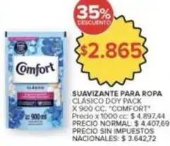 Carrefour Market Comfort - suavizante para ropa clásico doy pack oferta