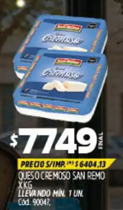 Supermercados Yaguar San remo ques o cremoso oferta