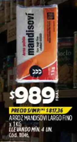 Supermercados Yaguar Largo fino arroz mandisovi oferta