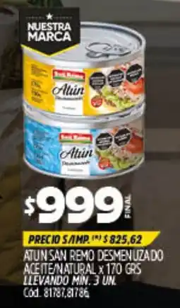 Supermercados Yaguar San remo atun desmen uzado aceite/natural oferta