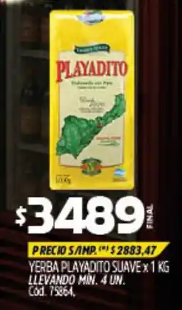 Supermercados Yaguar Playadito yerba suave oferta