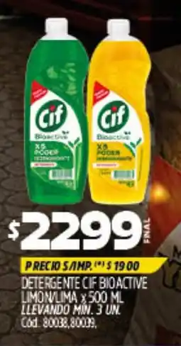 Supermercados Yaguar Cif detergente bioactive limon/lima oferta