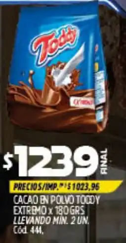 Supermercados Yaguar Toddy cacao bn polvo extremo oferta