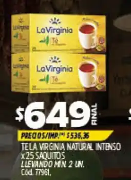 Supermercados Yaguar La virginia te natural intenso oferta