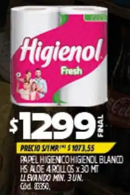 Supermercados Yaguar Higienol papel higienico blanco hs aloe oferta