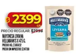 Supermercados DIA Hellmann's mayonesa liviana oferta