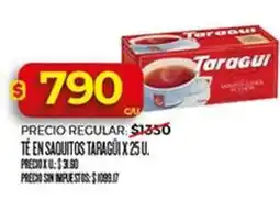 Supermercados DIA X$ - té en saquitos oferta