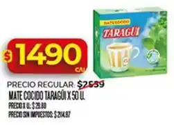 Supermercados DIA Taraguí - mate cocido taragüi x 50 u oferta