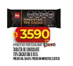 Supermercados DIA Dia - chocolate 70% cacao oferta
