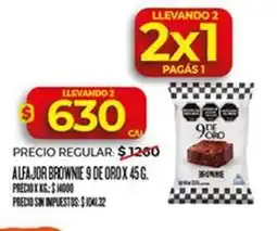 Supermercados DIA 9 de oro - alfajor brownie 9 de oro x 45 g oferta