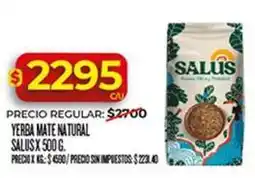 Supermercados DIA X$ - yerba mate natural salus x 500 g oferta