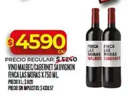 Supermercados DIA Finca las moras - vino malbec/cabernet sa uvignon finca las moras x 750 ml oferta
