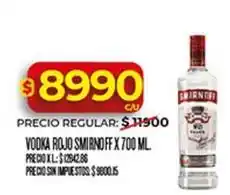 Supermercados DIA Smirnoff - vodka rojo smirnoff x 700 ml oferta