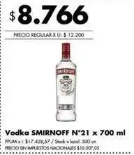Disco Smirnoff - vodka n°21 oferta
