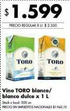 Disco Toro - vino blanco/blanco dulce oferta