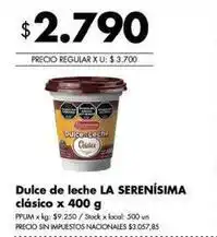 Disco La serenísima - dulce de leche clásico oferta