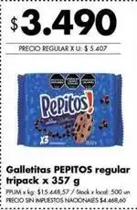 Disco Pepitos - galletitas regular tripack oferta