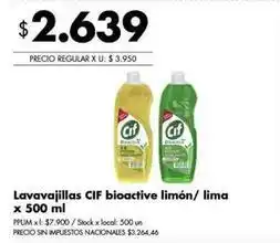 Disco Cif - lavavajillas bioactive limón/ lima oferta
