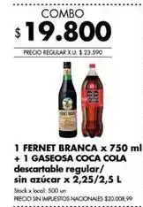 Disco Coca cola - fernet branca + gaseosa coca cola oferta