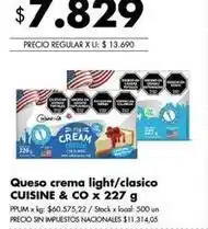 Disco X$ - queso crema light/clasico oferta
