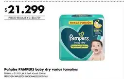 Disco Pampers - pañales baby dry varios tamaños oferta