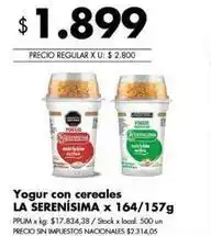 Disco La serenísima - yogur con cereales oferta
