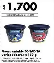 Disco Tonadita - queso untable oferta